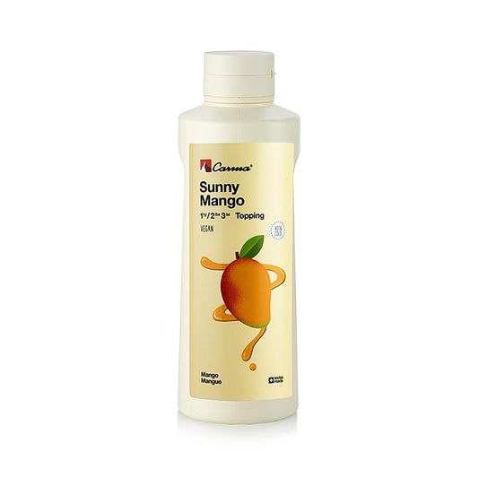 1 kg Mango-Topping in einem praktischen Eimer für Desserts und Kuchen