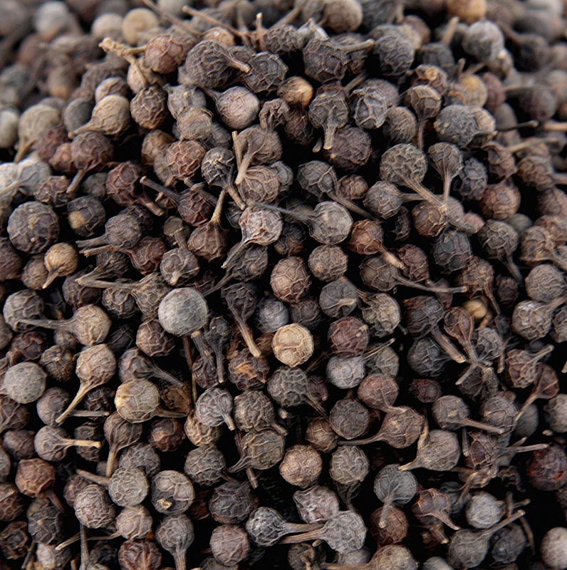 Kubebenpfeffer - Javanischer Pfeffer, auch Schwanzpfeffer/Stielpfeffer genannt, 1 kg: Ein exotisches Gewürz mit trocken-holzigen, kampferartigen und mentholen Aromen, das hauptsächlich in Indonesien und einigen afrikanischen Ländern angebaut wird Ideal für Fleisch- und Gemüsegerichte sowie als Tellerdekoration oder zum Spicken von Fleisch