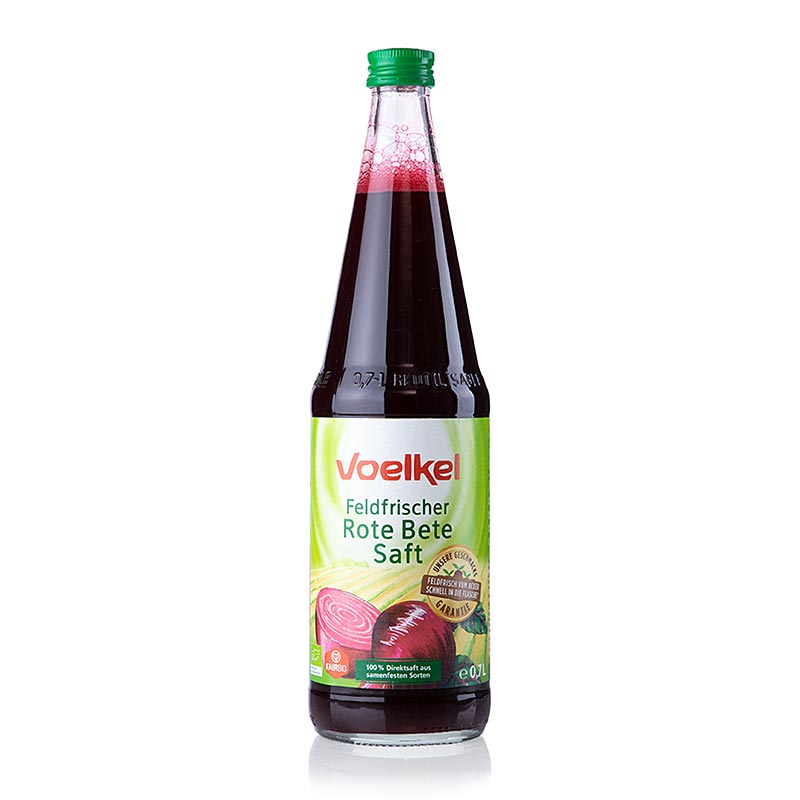 Rote Bete Saft, Voelkel, BIO, 700 ml - Angenehm herb-würziger Gemüse-Genuss aus bio-dynamisch angebauter Roter Bete, ideal zum Verfeinern von Salaten und Gerichten mit Zander