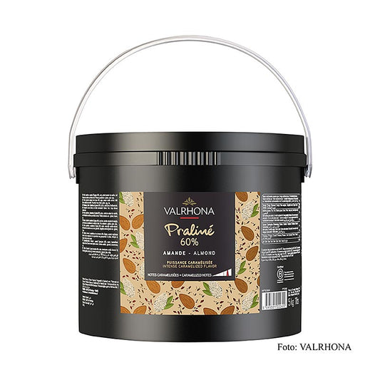 Praliné Masse fein, 60% Mandel, intensive Nuss- und kräftige Karamellnoten, 5 kg - Ideal zum Füllen von Schokoladen- oder Konditorwaren und zur Eisherstellung
