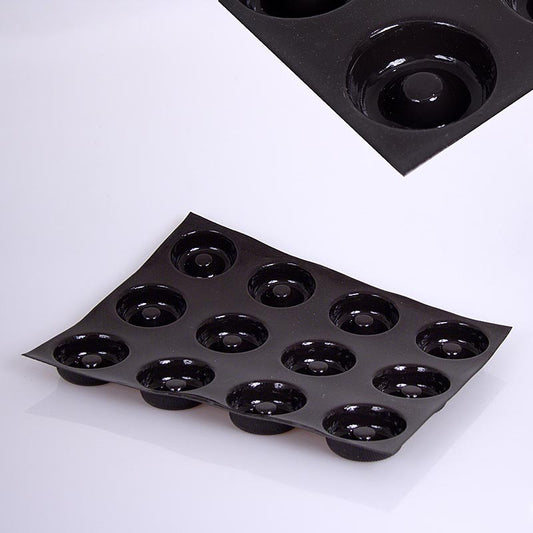 Backform Flexipan Matte 40x30cm, 12 Savarins, ø 70mm, 23mm tief, 65ml, Nr 2476, 1 Stück - Perfekte Backform für gleichmäßige Savarins, einfach zu handhaben und leicht zu reinigen, ideal für den Kauf in der Schweiz