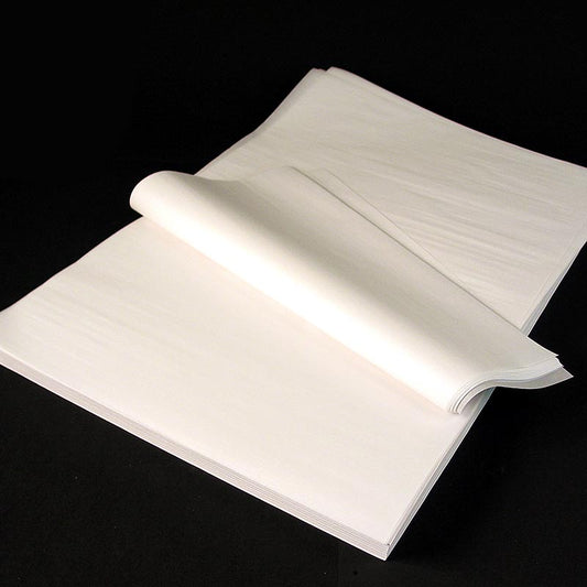 Backpapier, Einzelblätter, silikonbeschichtet, für Salamander geeignet, 40x60cm, 500 Blatt: Beidseitig silikonbeschichtetes Backpapier zur Verhinderung von Anbacken und zur Sauberhaltung von Blechen und Öfen, auch geeignet für Salamander und Mikrowellengeräte