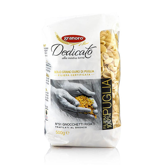 Handgemachte italienische Pasta Granoro Dedicato Gnochetto, No51, 500 g - Traditionelle Herstellung und einzigartige Form für perfekten Geschmack