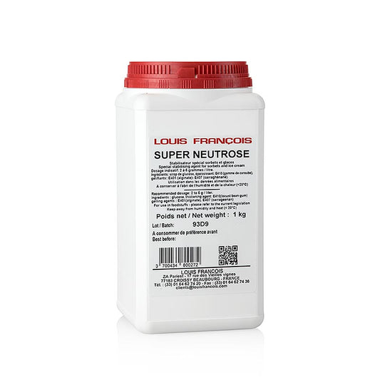 Super Neutrose, Verdickungs- und Geliermittel, 1 kg - Pulverform für Eis, Backwaren, Mayonnaise und Salatsaucen Emulgator gegen Kristallisierung, cremige Konsistenz Einfach in Flüssigkeit auflösen WICHTIG: 15 Minuten quellen lassen!
