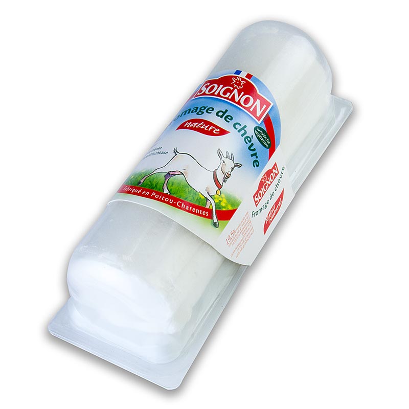 Ziegenfrischkäse in Rolle, Soignon, 1 kg - Cremiger Käse aus frischer Ziegenmilch, perfekt als Streichkäse oder zum Verfeinern von Gerichten In Folie verpackt für optimale Frische und einfache Portionierung Entdecken Sie den raffinierten Geschmack französischen Ziegenkäses