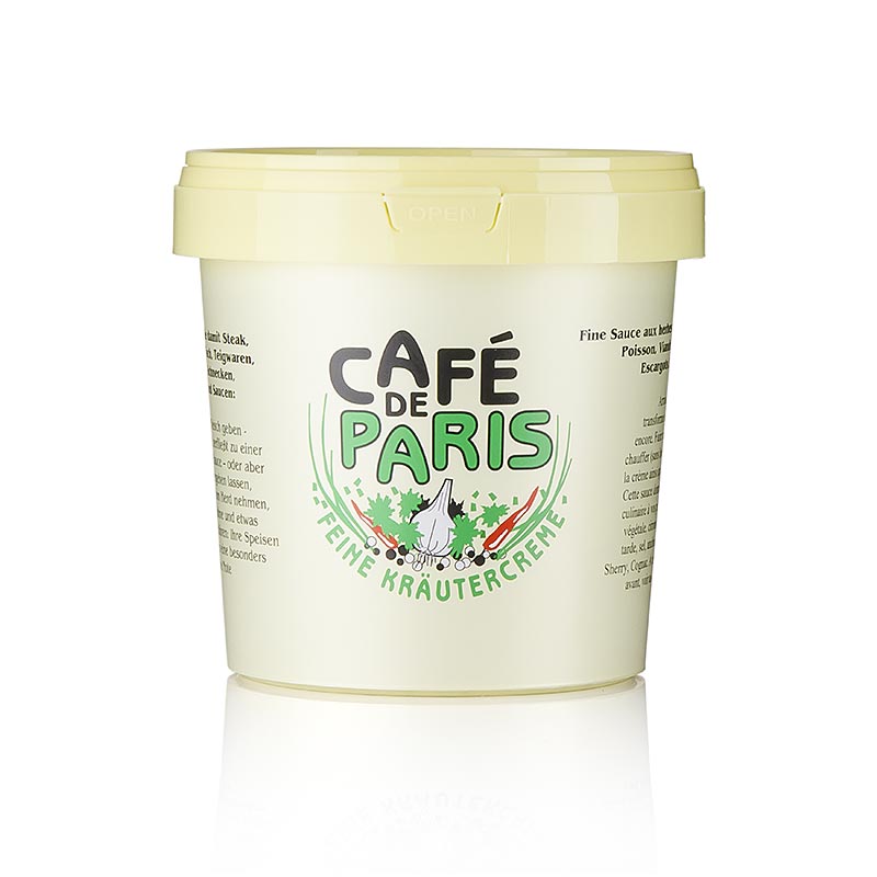Kräutercreme Café de Paris, mit pflanzlichen Fetten & Kräutern, 1 kg - ideal zum Servieren mit verschiedenen Fleischgerichten, gebraten oder vom Grill