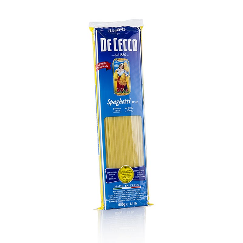 De Cecco Spaghetti No12, 12 kg, 24 x 500g - Qualitativ hochwertige Hartweizennudeln aus Süditalien, hergestellt von der renommierten Firma De Cecco seit 1887