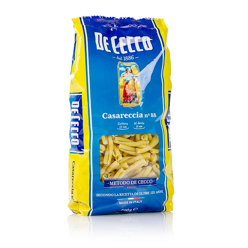 De Cecco Casareccia, Nr 88, 500 g - köstliche italienische Pasta aus bestem Hartweizen mit einzigartiger gedrehter Form, perfekt für die Aufnahme von Saucen, vielseitig einsetzbar in vielen Pastagerichten