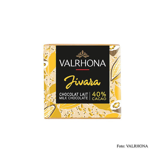 Valrhona Carré Jivara - Vollmilchschokoladentäfelchen, 40% Kakao, 1 kg, 200 x 5g - Hochwertige Vollmilchschokolade mit einem Kakaoanteil von 40%, verpackt in 200 kleinen Täfelchen zu je 5g, perfekt für den Genuss in großen Mengen