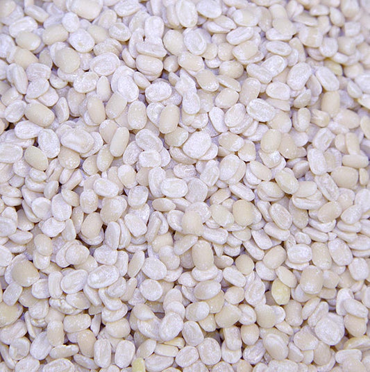 Urid-Dal/ Uridbohnen, geschält und halbiert, 1 kg - Weiße Linsenbohnen für indische Gerichte und Beilagen wie Dosa, Papadums und Idlis