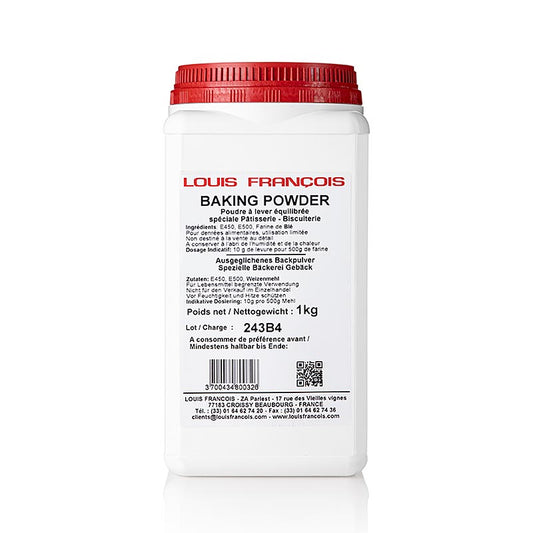 Backpulver, 1 kg - Triebmittel für Backwaren, chemische Komponenten für locker Teig, ideal für Kuchen und Gebäck