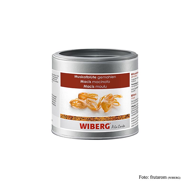 230 g gemahlene Wiberg Muskatblüte, aromatisch-würzig, ideal für Fonds, Suppen, Saucen, Fisch, Fleisch, süße Backwaren, Früchtekompositionen und Käse