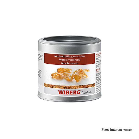 230 g gemahlene Wiberg Muskatblüte, aromatisch-würzig, ideal für Fonds, Suppen, Saucen, Fisch, Fleisch, süße Backwaren, Früchtekompositionen und Käse