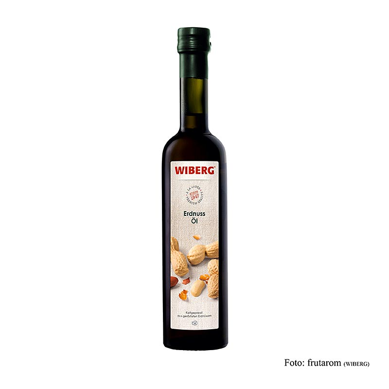 Kaltgepresstes Wiberg Erdnussöl in edler 500 ml Flasche, ideal für Salate, Marinaden und zum Braten von Fisch, Fleisch und Gemüse in der asiatischen Küche