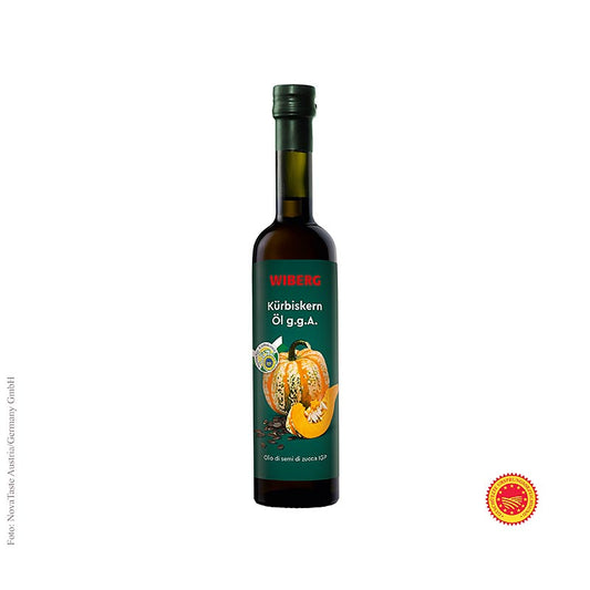 Olio di semi di zucca della Stiria Wiberg, IGP, 100% monovarietale, 500 ml