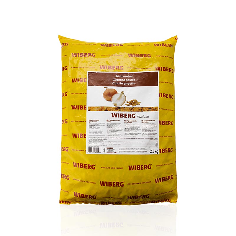 Geschnittene Wiberg Röstzwiebeln, 2,5 kg, vielseitig verwendbar für Hot Dogs, Hamburger, Kartoffelpüree, Schnittchen, Schmalzbrot, Steaks, gebratene Leber, Omelettes, Bratkartoffeln, Salat, Suppen und zum Knabbern, mit typisch aromatischem Geschmack