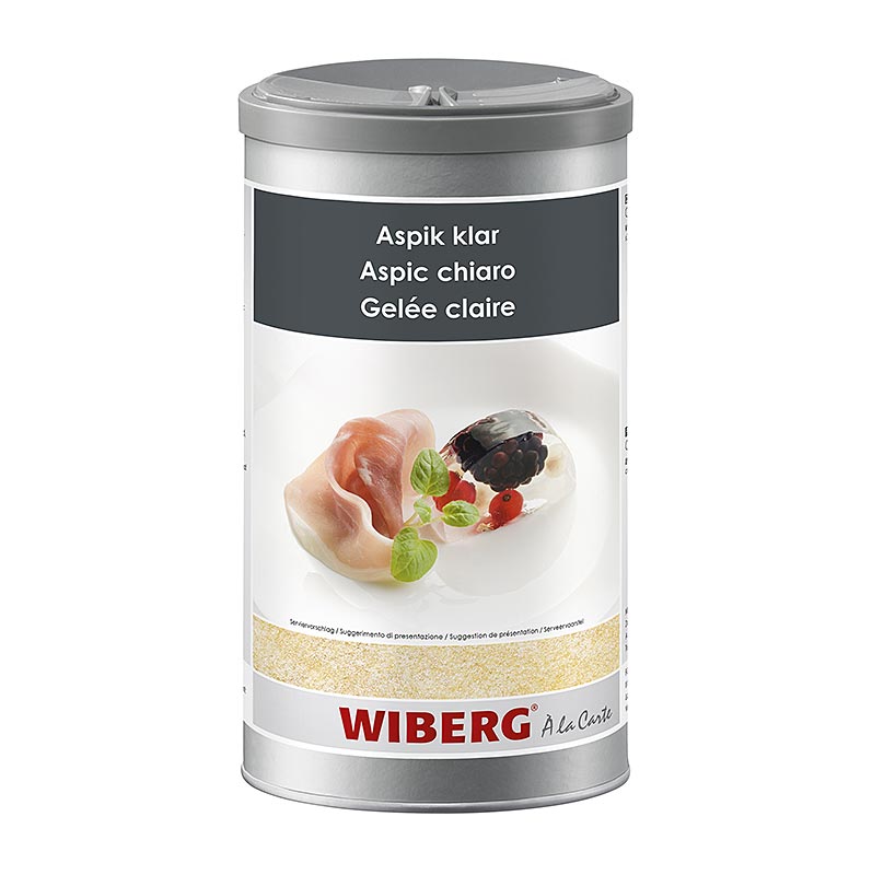 800 g Wiberg Aspik Klar Gelatine für 16 Liter, geschmacksneutral, ideal für süße und saure Gelees, Cremes, Fruchtgelees oder Sülzen, Dosierung 40-50g auf 1 Liter Wasser, Gesamtergiebigkeit 16 Liter