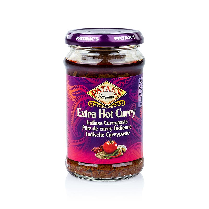 Indische Curry Paste 'Extra Hot' von Patak´s, 283 g, ideal für Rind-, Lamm- oder Hühnerfleisch, Zubereitung mit Fleisch und Reis, scharf und würzig