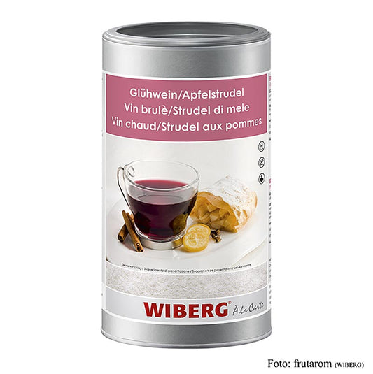 Aromatische Wiberg Glühwein/Apfelstrudel Aroma-Zubereitung für 51 Liter, ideal für Glühwein, Glühmost, Kompott, Apfelstrudel, Tee, Grog und Punsch, süße Speisen verfeinern Dosierung: 1 Kaffeelöffel auf 250ml Wein
