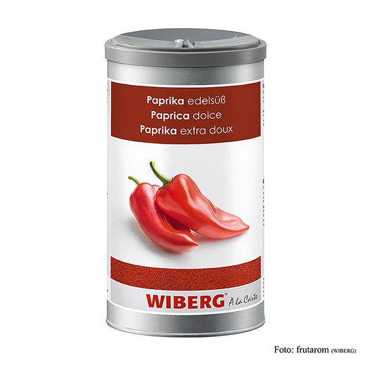 Wiberg Paprika, edelsüß, 600 g - Angenehm-würzig und fruchtig-aromatisch im Geschmack, ideal für Salate, Aufstriche, Suppen, Saucen, Fleisch, Geflügel, Wild, Fisch, Krustentiere, Wildgeflügel, Käse, Reis- und Nudelgerichte, Gemüse und verschiedene Beilagen Qualität und Genuss durch spezielles Frisch-Mahlverfahren