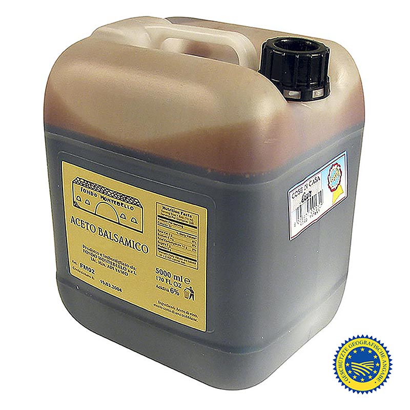 Aceto Balsamico di Modena ggA, FM 02, 5 l - Hochwertiger Essig mit perfekter Ausgewogenheit zwischen natürlicher Säure und altersbedingter Süße, ideal zur Vollendung von Speisen und Saucen, auch in Obstsalaten und zu frischen Erdbeeren