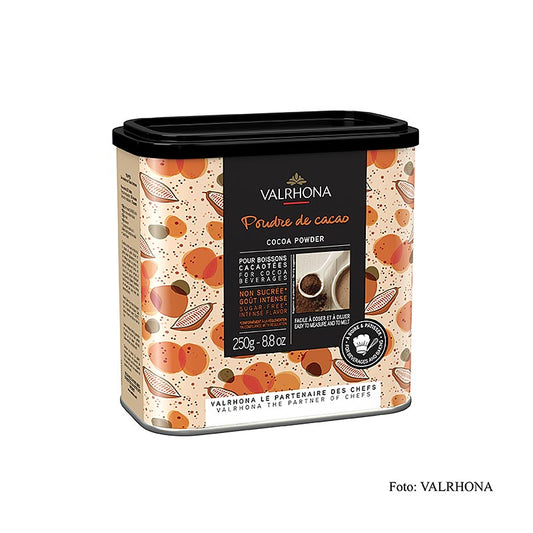 Kakaopulver, schwach entölt, 20-22% Kakaobutter, Valrhona, 250 g - hochwertiges, schwach entöltes Kakaopulver mit 20-22% Kakaobuttergehalt von Valrhona, 250 g Packung (German)