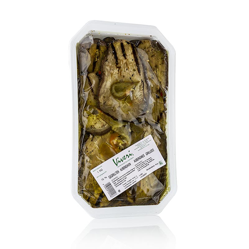 Eingelegte Auberginen, gegrillt und konserviert in hochwertigem Sonnenblumenöl, 1 kg (German)