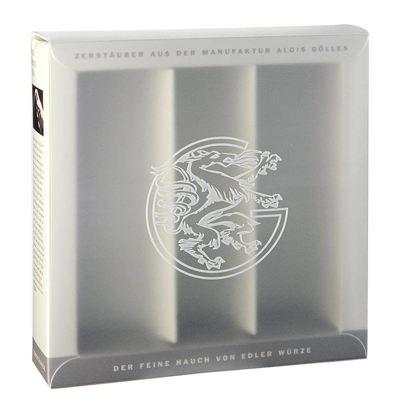 Präsentationsbox für 3 Gölles Zerstäuberflaschen mit 125 ml, hochwertiges Design und Schutz für besondere Anlässe oder zum Selbstverwöhnen - Jetzt in der Schweiz kaufen!