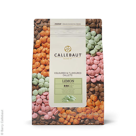 Callebaut - Aromatisierte Dekormasse - Lemon, Callets, 2,5 kg