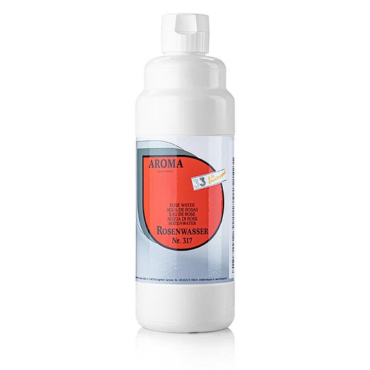 Aroma Rosenwasser No317 von Dreidoppel, 1 l, zum Aromatisieren von Cremes, Sahne, Eis, Desserts, Pralinen, Kuchen, Quark und Gebäcken Hergestellt aus naturidentischen Aromastoffen