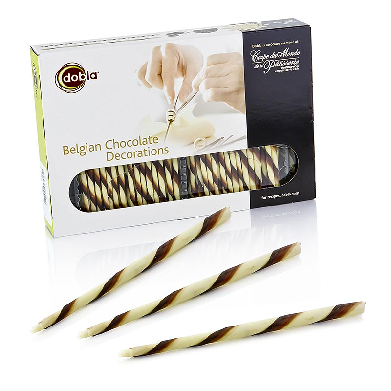 Schokozigarren - Cigarillos, marmoriert, 15cm lang, 700 g, 200 St: Optimal für Eisbecher oder Kaffeetisch, aus hauchdünnen Blättern mit weißer und dunkler Schokolade hergestellt