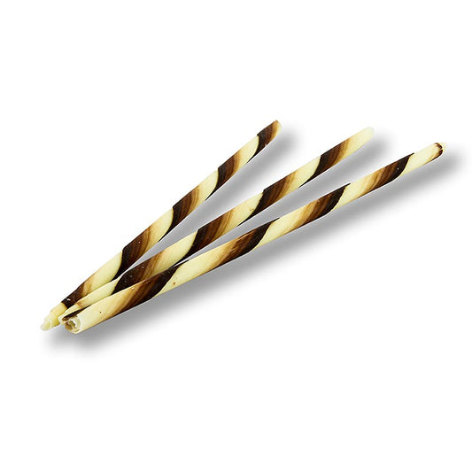 Schokozigarren - Panatella, marmoriert, 20cm lang, 715 g, 110 St - Hauchdünne aufgerollte Blätter aus feinster weißer und dunkler Schokolade, ideal für Eisbecher oder Kaffeetisch