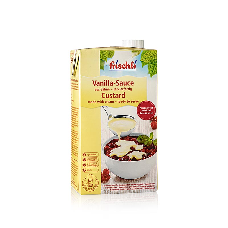 Köstliche Vanillesauce von Frischli, warm & kalt verwendbar, 1 Liter Behälter
