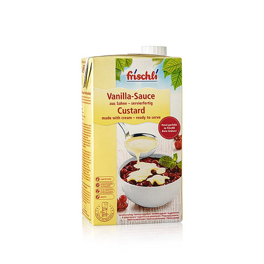 Köstliche Vanillesauce von Frischli, warm & kalt verwendbar, 1 Liter Behälter