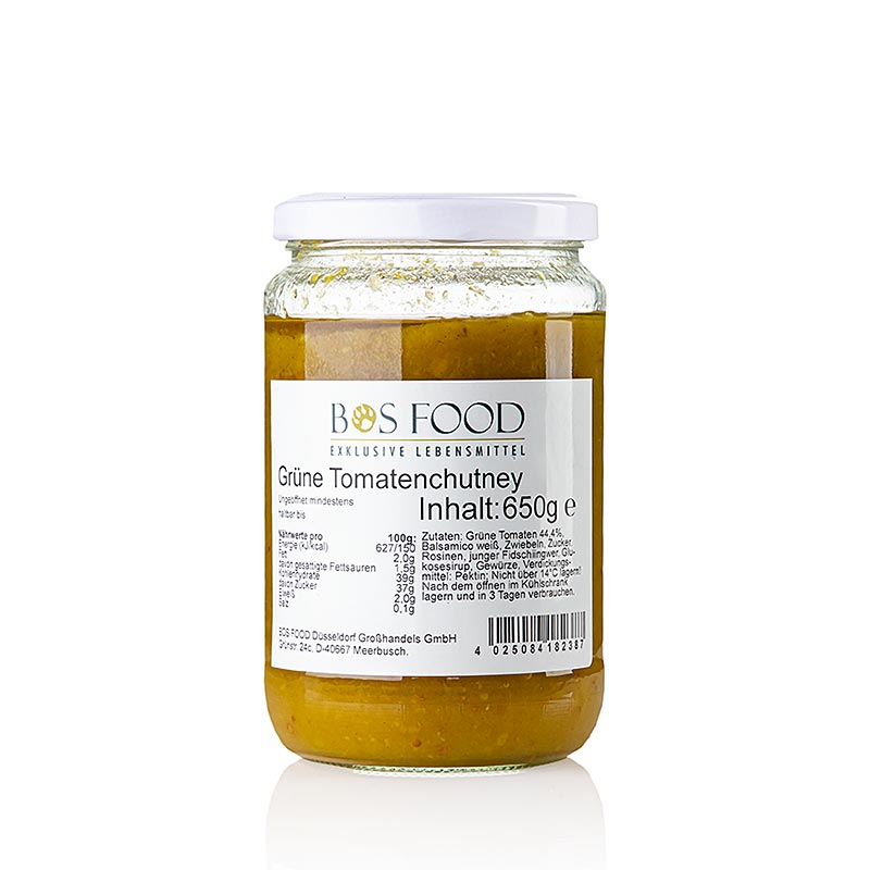 Chutney de tomates vertes, au vinaigre balsamique blanc, 650 g