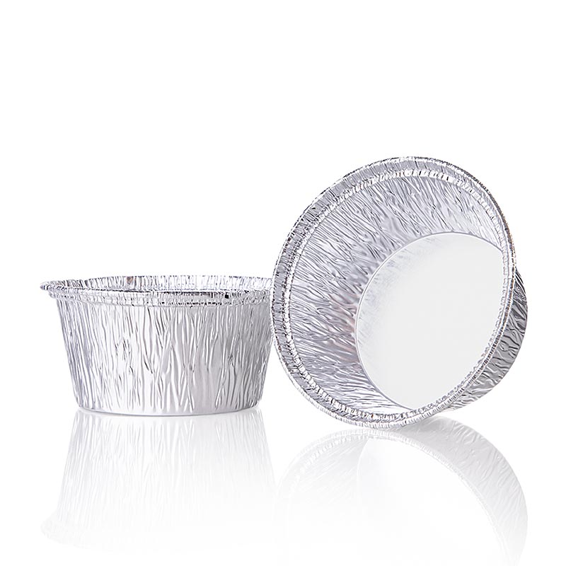 Einweg Aluschalen Take Away, ø 80mm, 34mm hoch – perfekte Portionsform zum Backen von Muffins, Desserts oder Portionieren von Reis Auch erhältlich in 1000 Stück, Art 15447