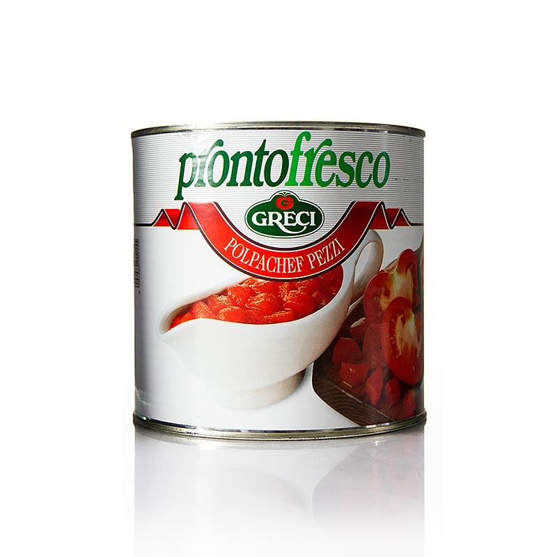Prontofresco Gewürfelte Tomaten Pezzi, 2,5 kg Packung, ideal für stückige Saucen, Füllungen und Salate