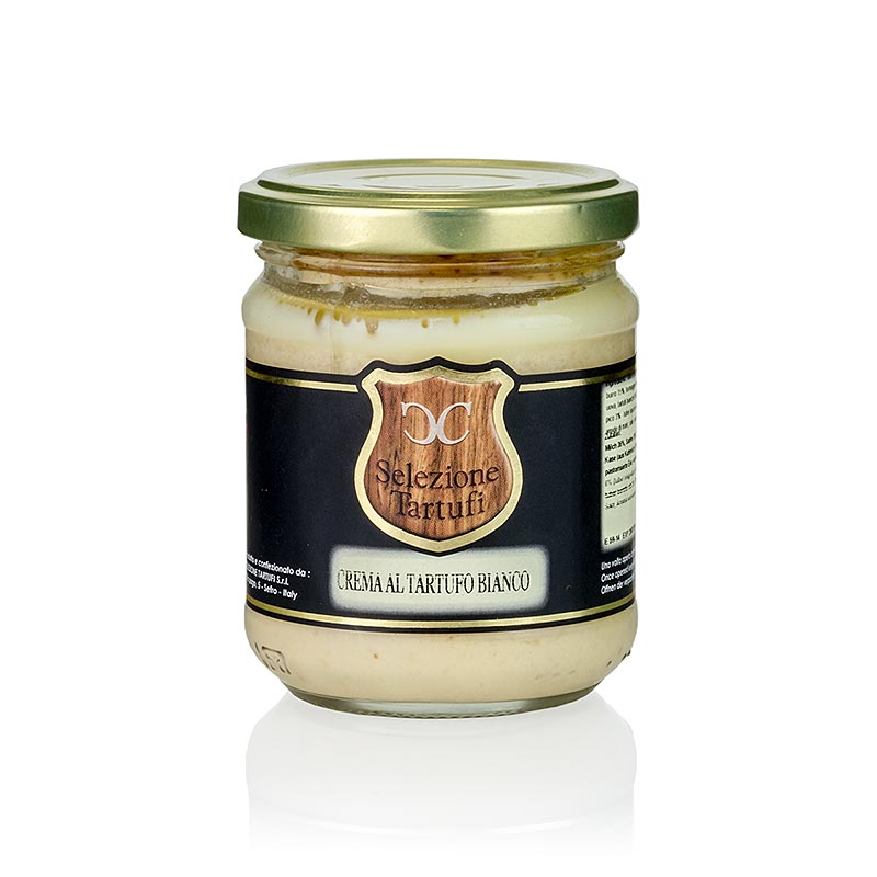 Trüffel-Creme, mit weißem Trüffel (tuber magnatum pico) Crema al Tartufo Bianco, 180 g: Reichhaltige und cremige Trüffelcreme aus Tuber Magnatum Pico und Tuber Borchii Vitt, perfekt zum Verfeinern von Gerichten und verleihen eines unvergleichlichen Aromas