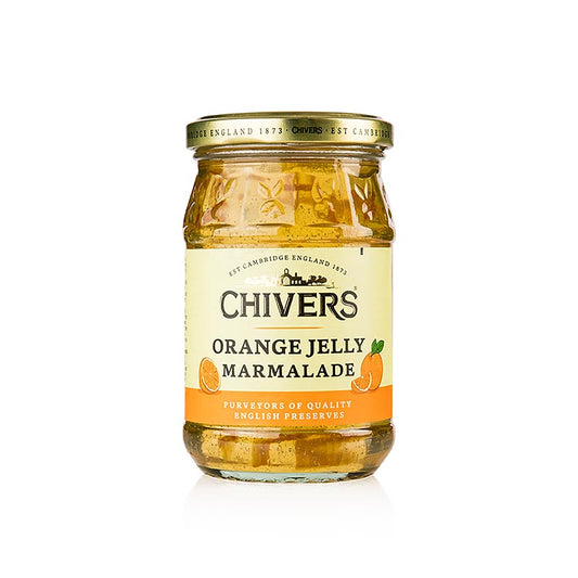 Erfrischend fruchtige Orangenmarmelade von Chivers mit feingeschnittener Orangenschale, 340 g