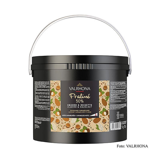 Praliné Masse fein, 25% Haselnuss, 25% Mandel, intensive Nussnoten, 5 kg - Zum Glasieren von Torten, als Füllung für Pralinen und Bonbons, sowie zur Eisherstellung geeignet