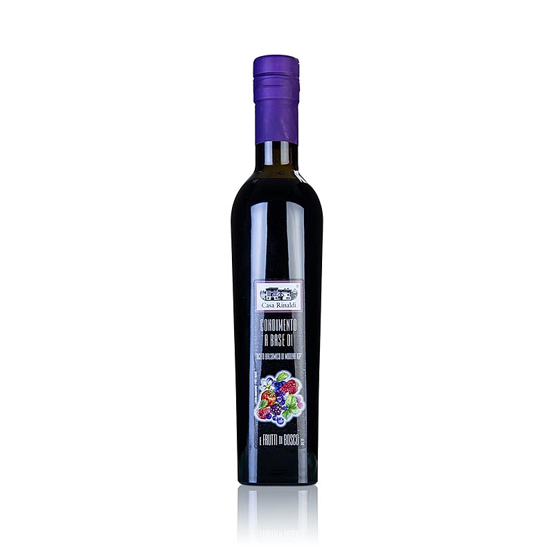 Aceto Balsamico Würze mit Waldbeeren, 6% Säure, Casa Rinaldi, 250 ml: Balsamico di Modena, gewürzt mit Erdbeer-, Himbeer-, Brombeer-, Johannisbeer- und Heidelbeeraroma