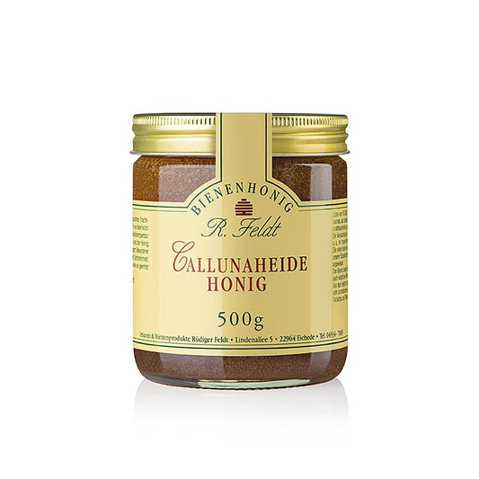 Apicoltura Feldt Miele di brughiera, colore rosso-marrone, consistenza cremosa, aroma intenso, 500 g