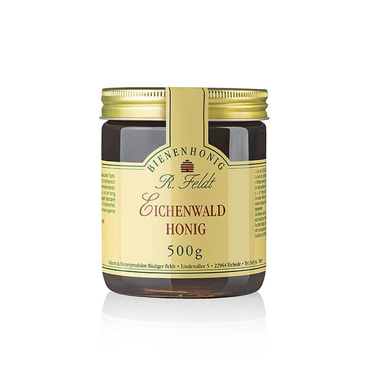 Apiculture Feldt -Miel, pur miel de chêne-liège, noir, liquide, peu sucré, 500 g