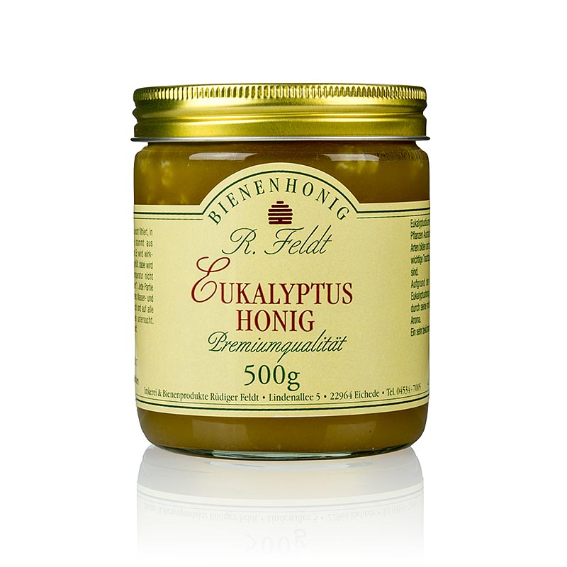 Eukalyptus-Honig, hell, cremig, mild würzig, mit malzigem Aroma, aus den Urwäldern Australiens, eine wichtige Trachtquelle für australische Bienen