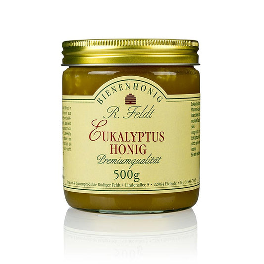 Eukalyptus-Honig, hell, cremig, mild würzig, mit malzigem Aroma, aus den Urwäldern Australiens, eine wichtige Trachtquelle für australische Bienen