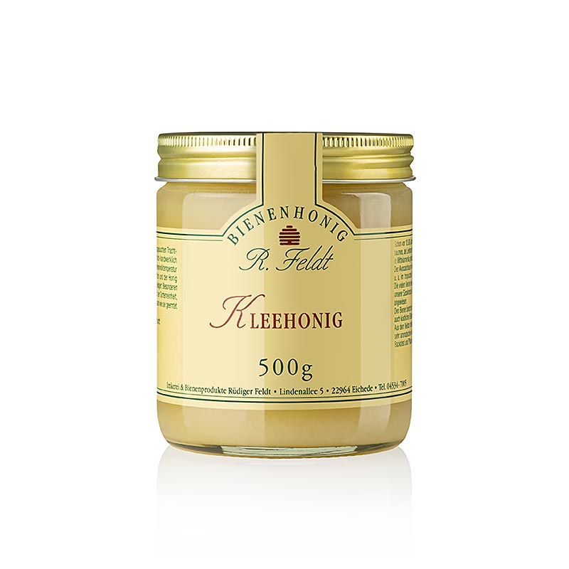 Imkerei Feldt - Klee-Honig, weiß, streichzart, lieblich-mild, feines Zimtaroma, 500 g
