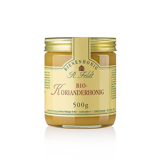 Apicoltura Feldt Feldt Miele al coriandolo, chiaro, delicatamente cremoso, speziato, BIO, 500 g