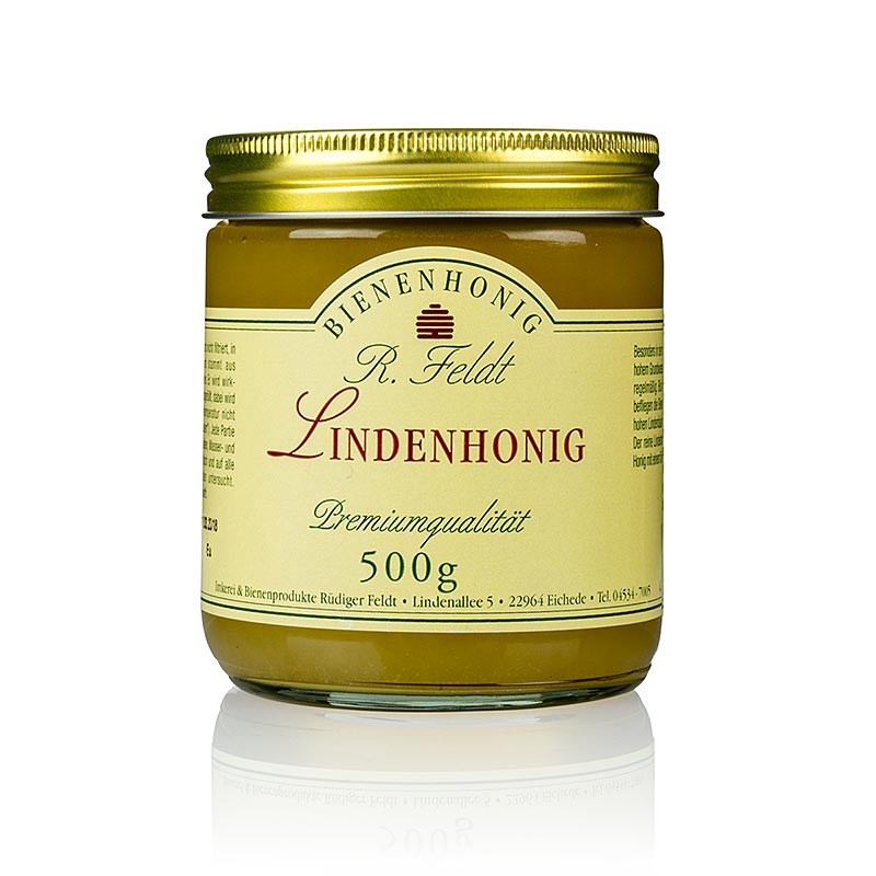 Linden-Honig, Deutschland, hell, cremig, kräftig-frisch, sommerlich, 500 g - Kräftiger und frischer Honig mit typischem Lindenhonig Aroma, von Bienen in norddeutscher Tiefebene gesammelt