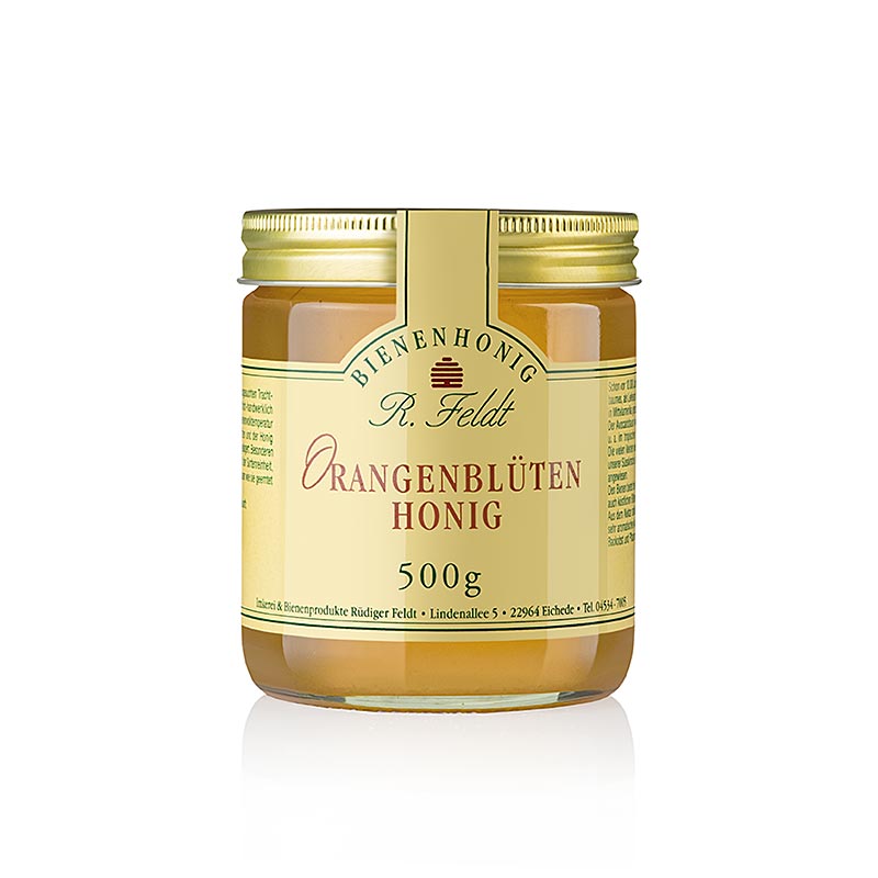 Imkerei Feldt - Orangenblüten-Honig, goldfarben, flüssig, lieblich, 500 g
