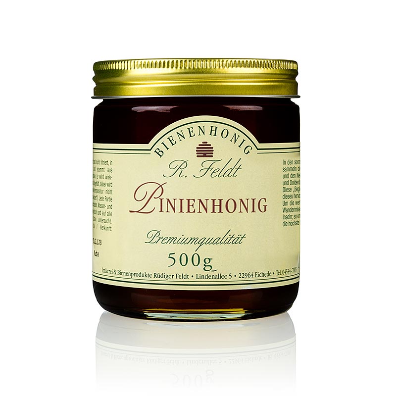 Pinien-Honig, Ägäis, dunkel, mild-würziger Kieferwaldhonig mit Kräutervegetation, 500 g - Natürlich gewonnener Honig aus der Ägäisregion, hergestellt aus dem Nektar von Kiefernwäldern und Kräutervegetation, in einer 500 g-Verpackung